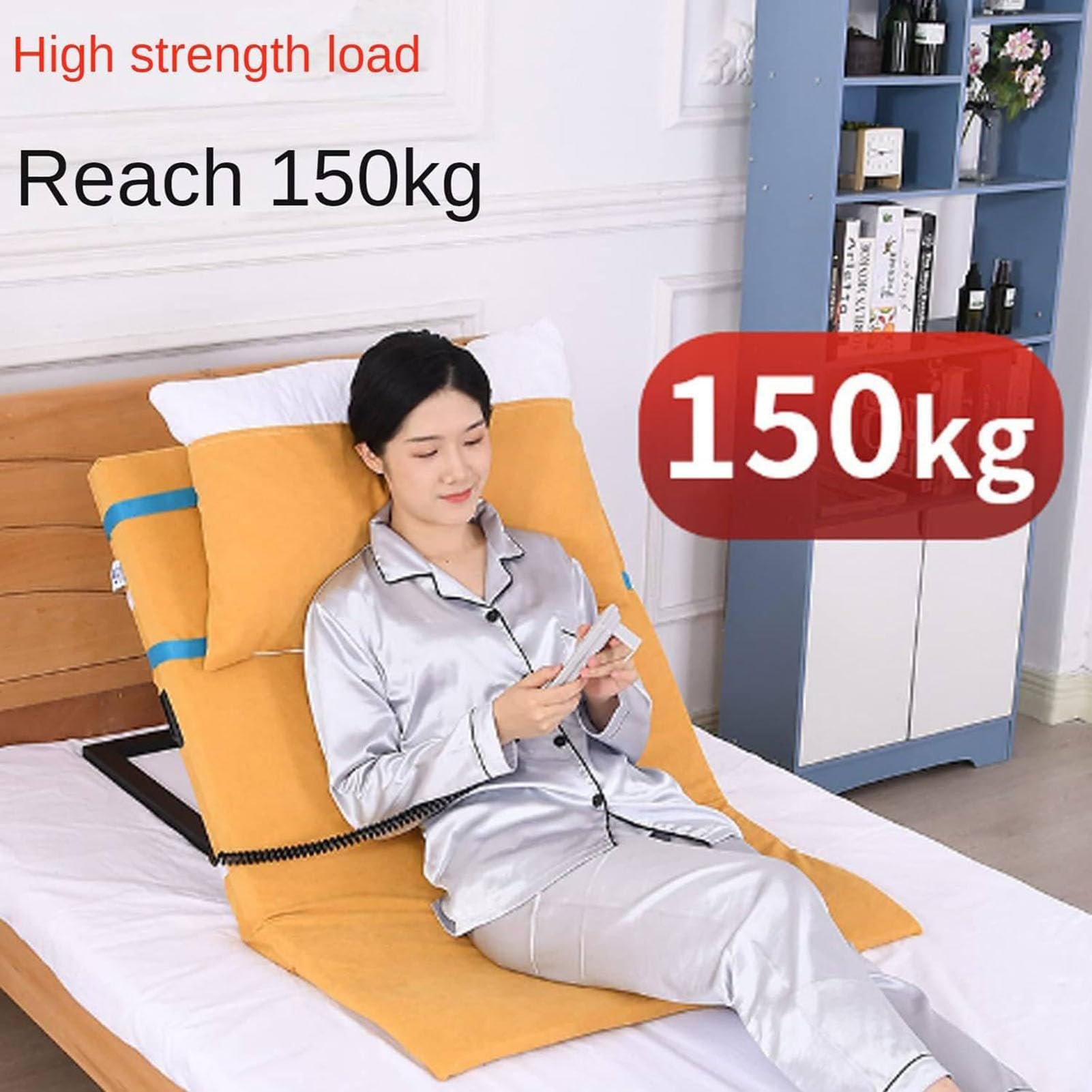 Regulowane oparcie łóżka z pilotem zdalnego sterowania – ergonomiczna pomoc w podnoszeniu poduszek medycznych, nośność 150 kg