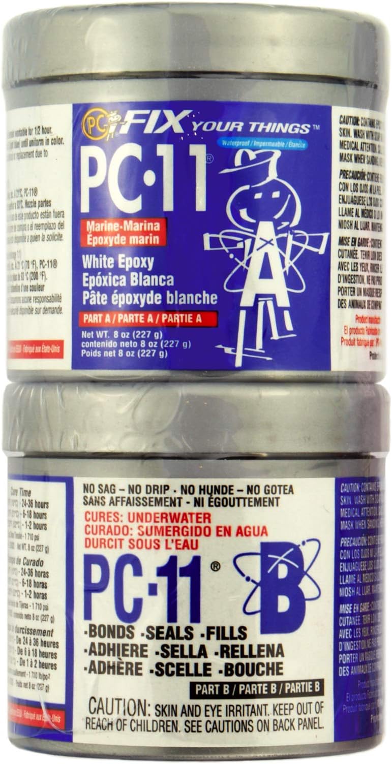 080115 PC-11 Marine Grade Paste Epoxy, Underwater Repair, 1/2 Pound, Off White