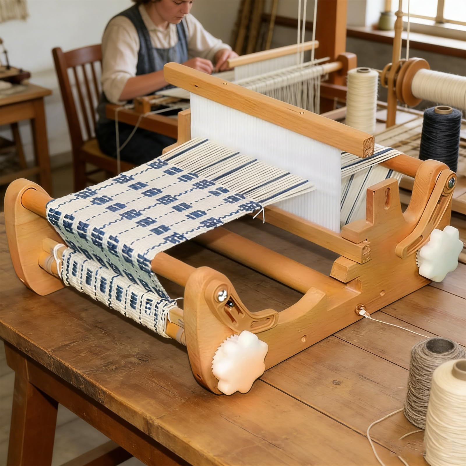 Wooden Weaving Loom, DIY Hand-Knitting Weaving Machine, Maximum Weaving Width 20CM, Wooden Multi-Craft Weaving Loom for Beginners, Adults, Craft Artist