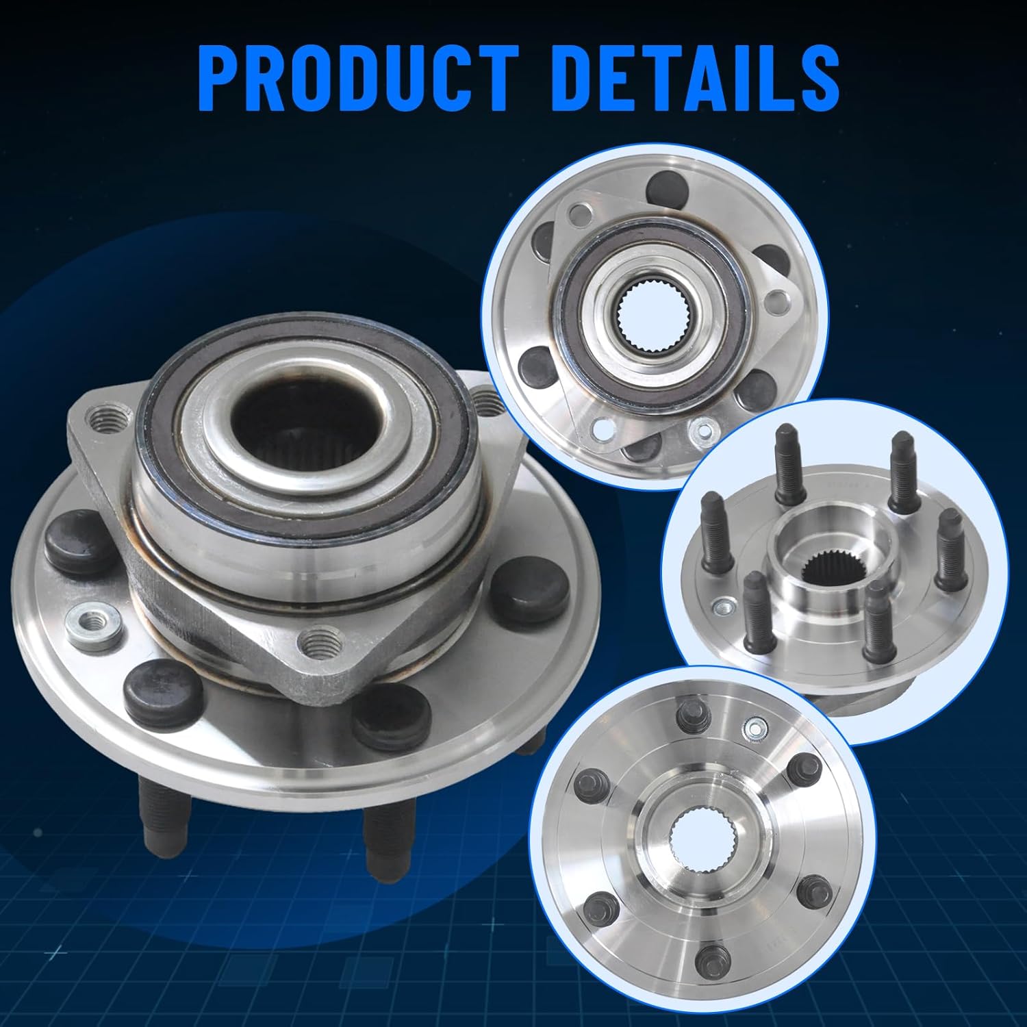 513289 Front/Rear Wheel Hub and Bearing Assembly for Cadillac SRX 2010-2016, for Saab 9-4X 2011 6 Lugs w/ABS