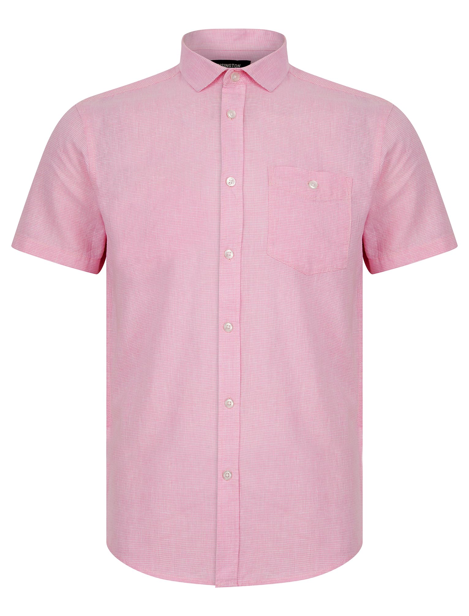 Kensington Eastside Men's 'Portree' Gingham Check Short Sleeve Linen Cotton Blend Shirt