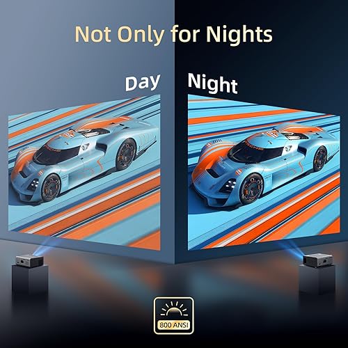 Miniatura 6 de Proyector para exteriores, portátil con bolsa Proyector de películas KSAN de 200 pulgadas con WiFi y Bluetooth, Native 1080P Full HD, altavoz de 5 W