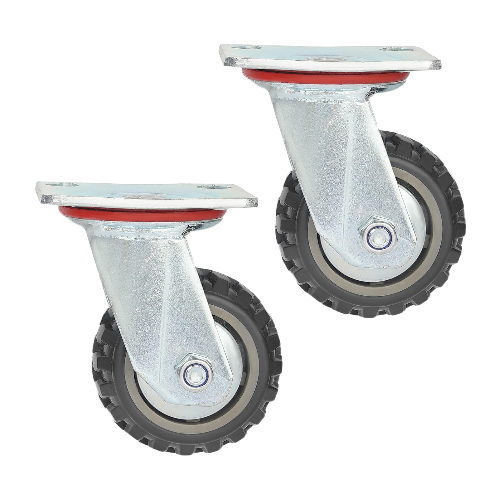 4 ruote per carichi pesanti, ruote da 100 mm con freno, ruote per mobili, ruote girevoli a 360°, 2 ruote girevoli con freno + 2 ruote girevoli, portata 600 kg