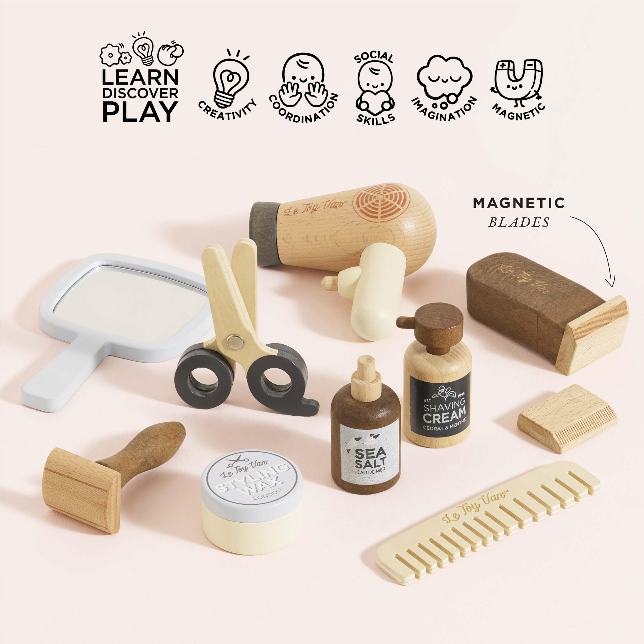 Le Toy Van - Wooden Hairdresser and Barber Kit, Multicoloured - Image 3