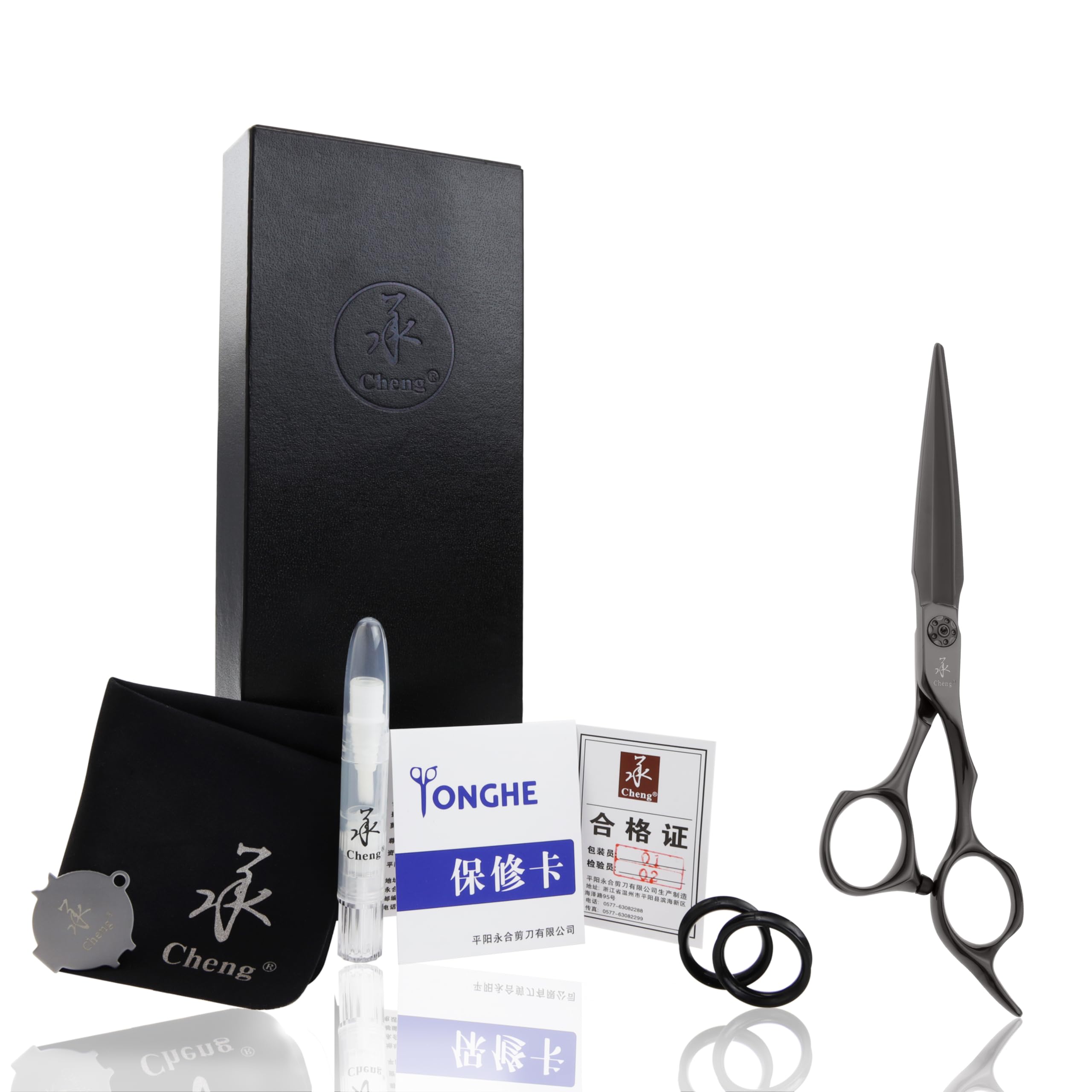 Ciseaux de coupe de cheveux A1-6.2BK en acier inoxydable avec lames affûtées durables