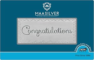 MAA SILVER Pure Silver Congratulation BIS Hallmarked Bar Perfect for Gifting (999 Purity) Price In India