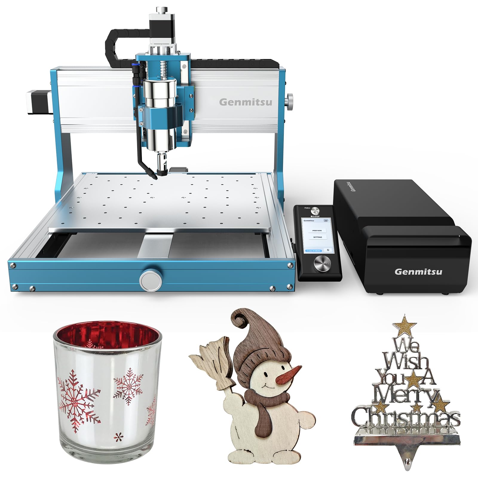 Genmitsu 3030-PROVer MAX CNC Router Machine, Achieve ±0.05mm Accuracy for High Precision Metal Aluminum Copper Acrylic Engraving, Supports 4th Axis Rotary Kit