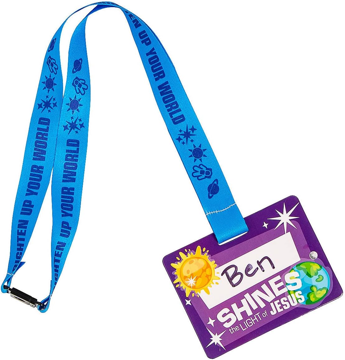Fun Express Outer Space VBS Name Tag Lanyards, 12 Pieces