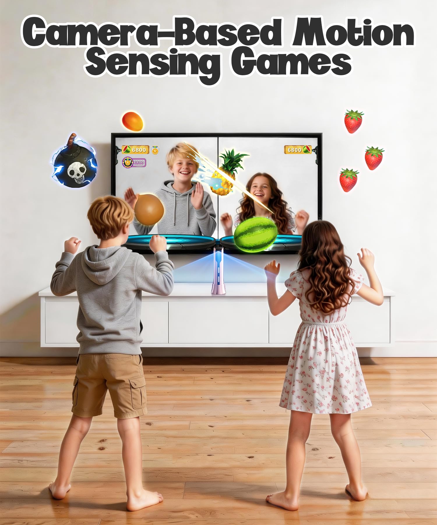 Consola de Juegos con Detección de Movimiento para Niños, Sistema de Videojuegos Plug & Play para TV, Ideal para Ejercicio en Casa, Noches de Juegos en Familia, Fiestas y Reuniones