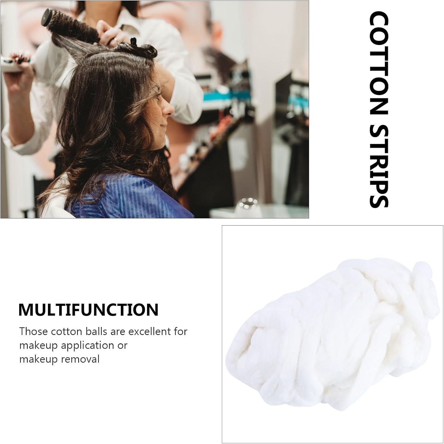 Pure Cotton Perm Strips 12.99X9.84X2.75 Inches Absorbent Salon Cotton Rolls for Makeup Removal Nail Polish and Hair Treatment