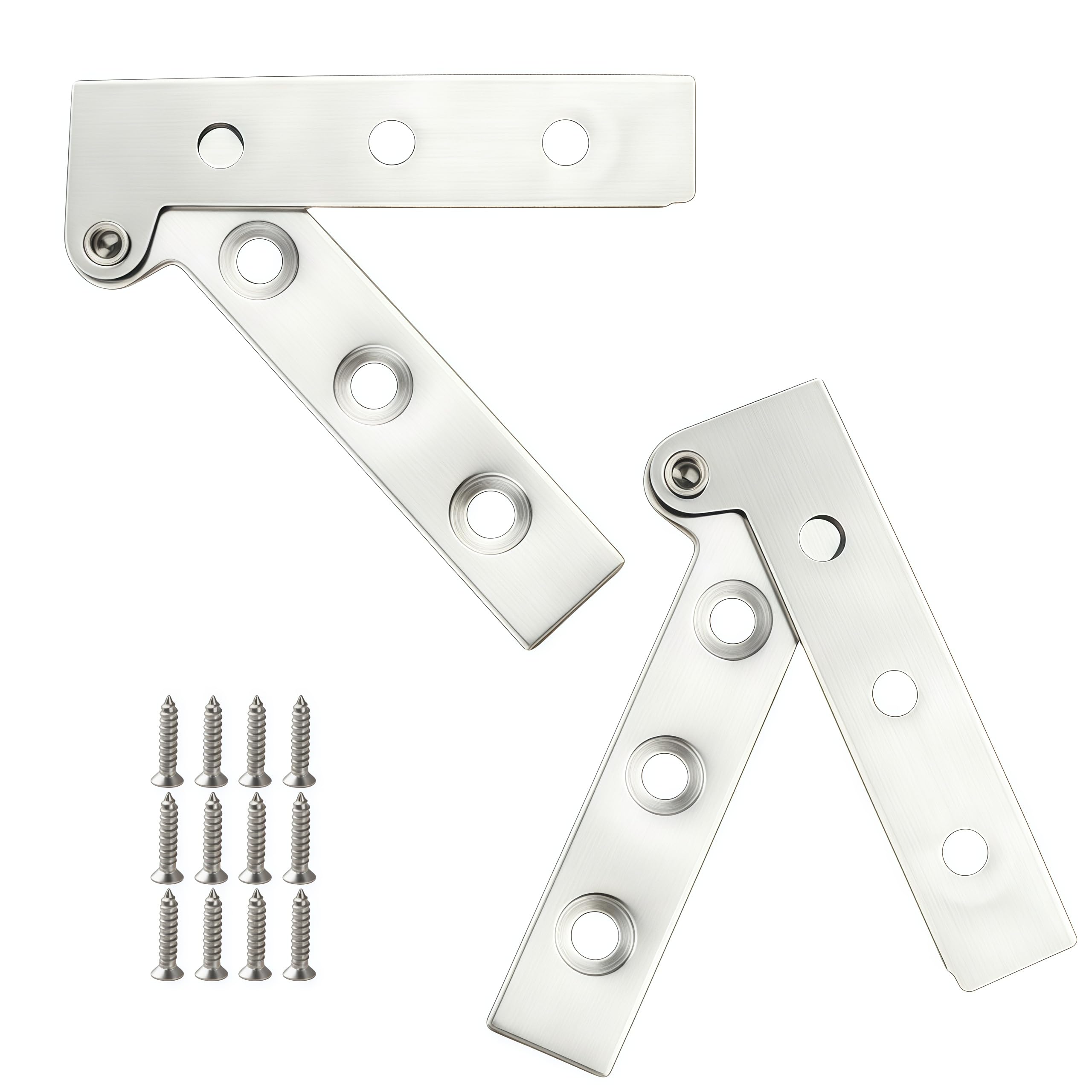 Vbnexyr Regular Hinge 2 Pack Stainless Steel Top And Bottom Pivot Hinges Concealed Door Pivot Hinges Suitable For Household Kitchen Swing Cabinet Doors 64×13.5×1.5Mm Chicken Beak Hinge