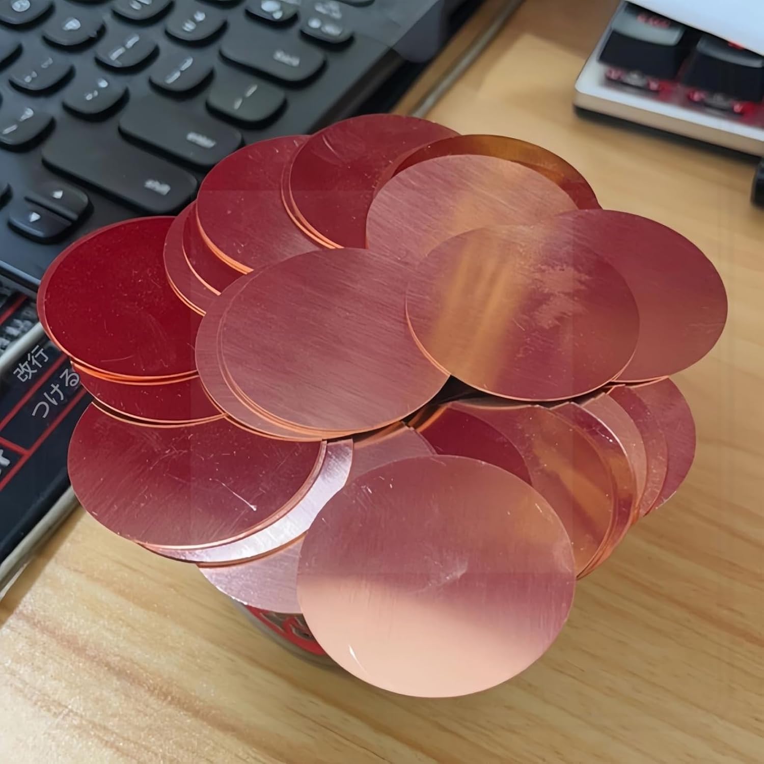 純銅板金・ラウンド型・直径150mm・厚さ1.5mm・高導電性・熱伝導性に優れた素材 (Dia 150mm,Thick 3mm)