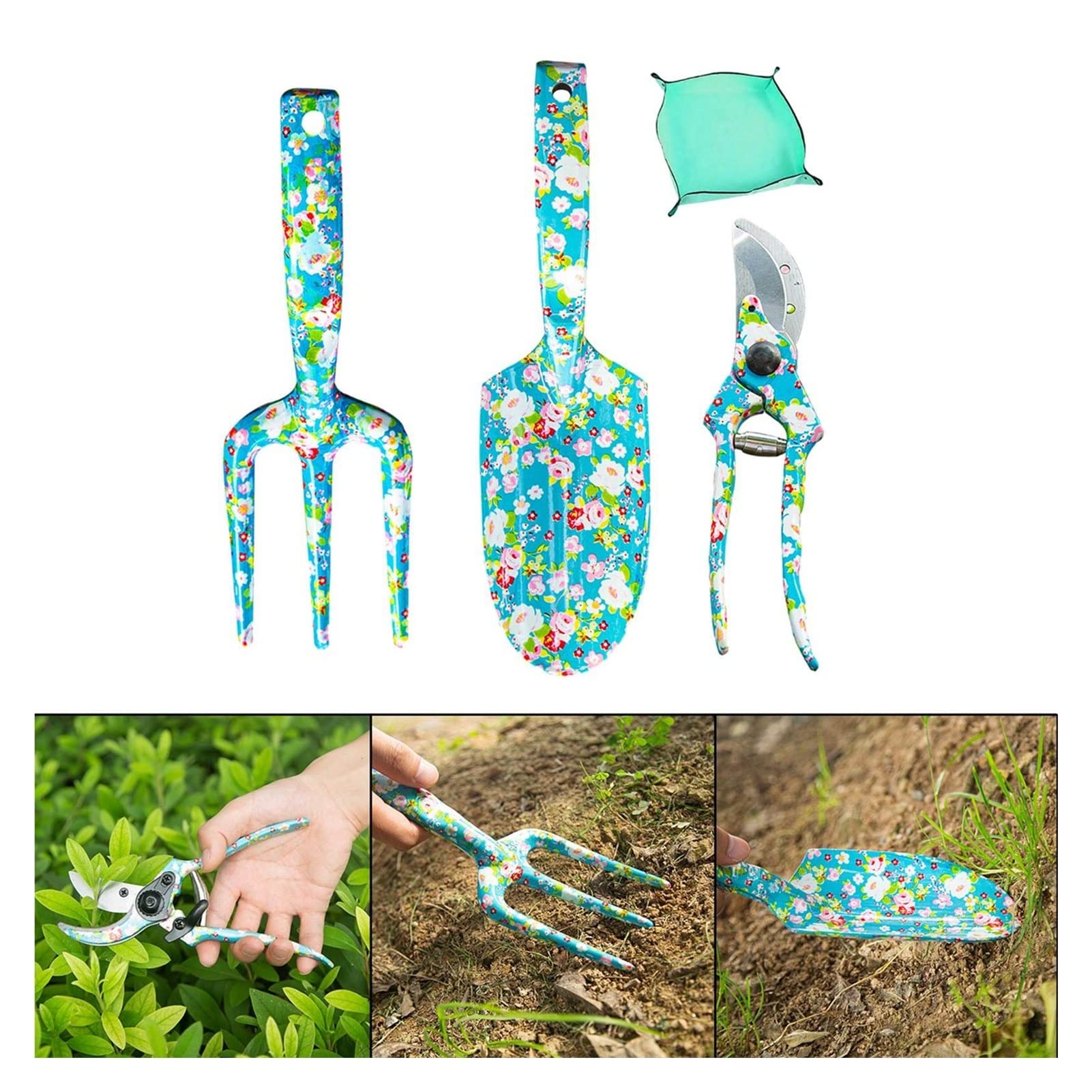 Juego de herramientas de jardín Juego de herramientas de jardín para trabajo pesado Suministros de jardinería lindos Regalos Juego de herramientas para rascar de jardín de 3 piezas para macetas Cava