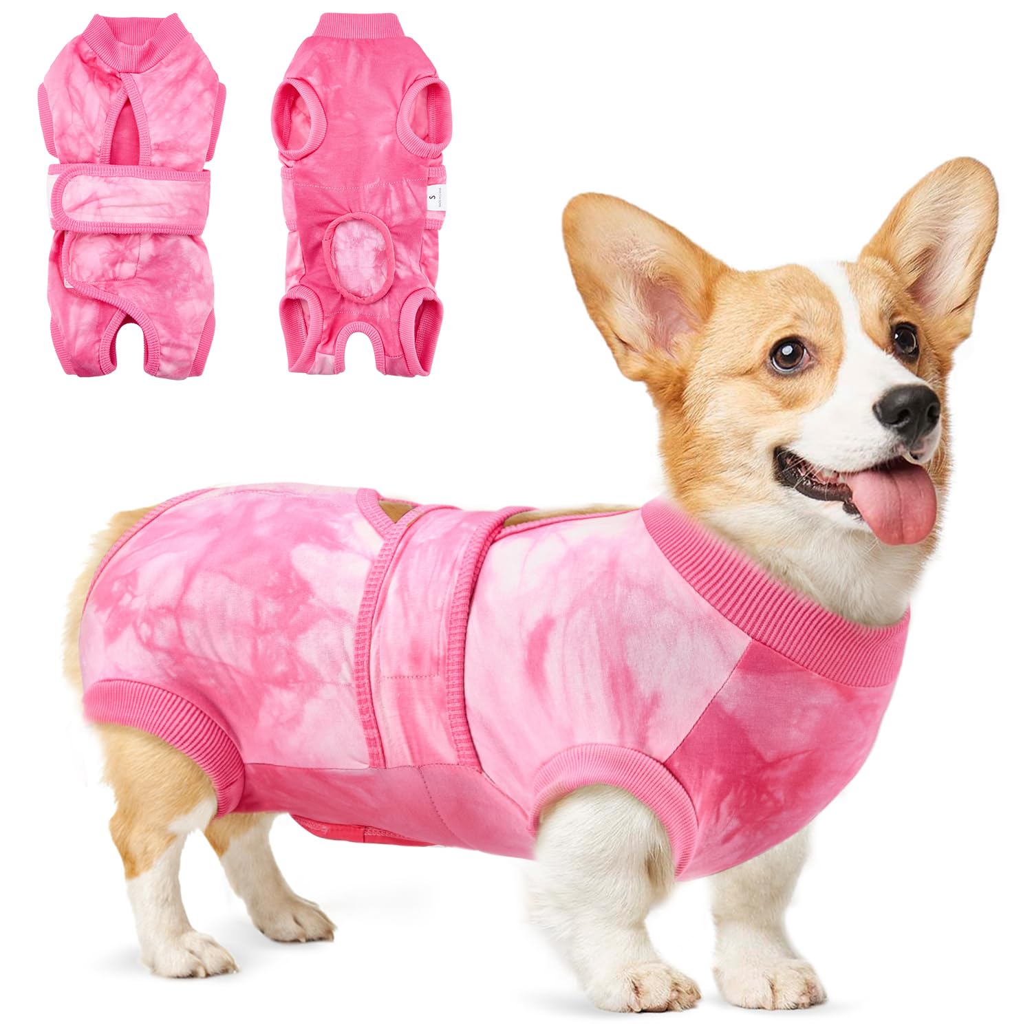 SlowTon Dogs Recovery Suit - Post Surgery Costume for Female & Male Dogs, Breathable Adjustable Medical Onesie with Open Back Design, Anti Licking Cone Collar Alternative for Pet After Surgery