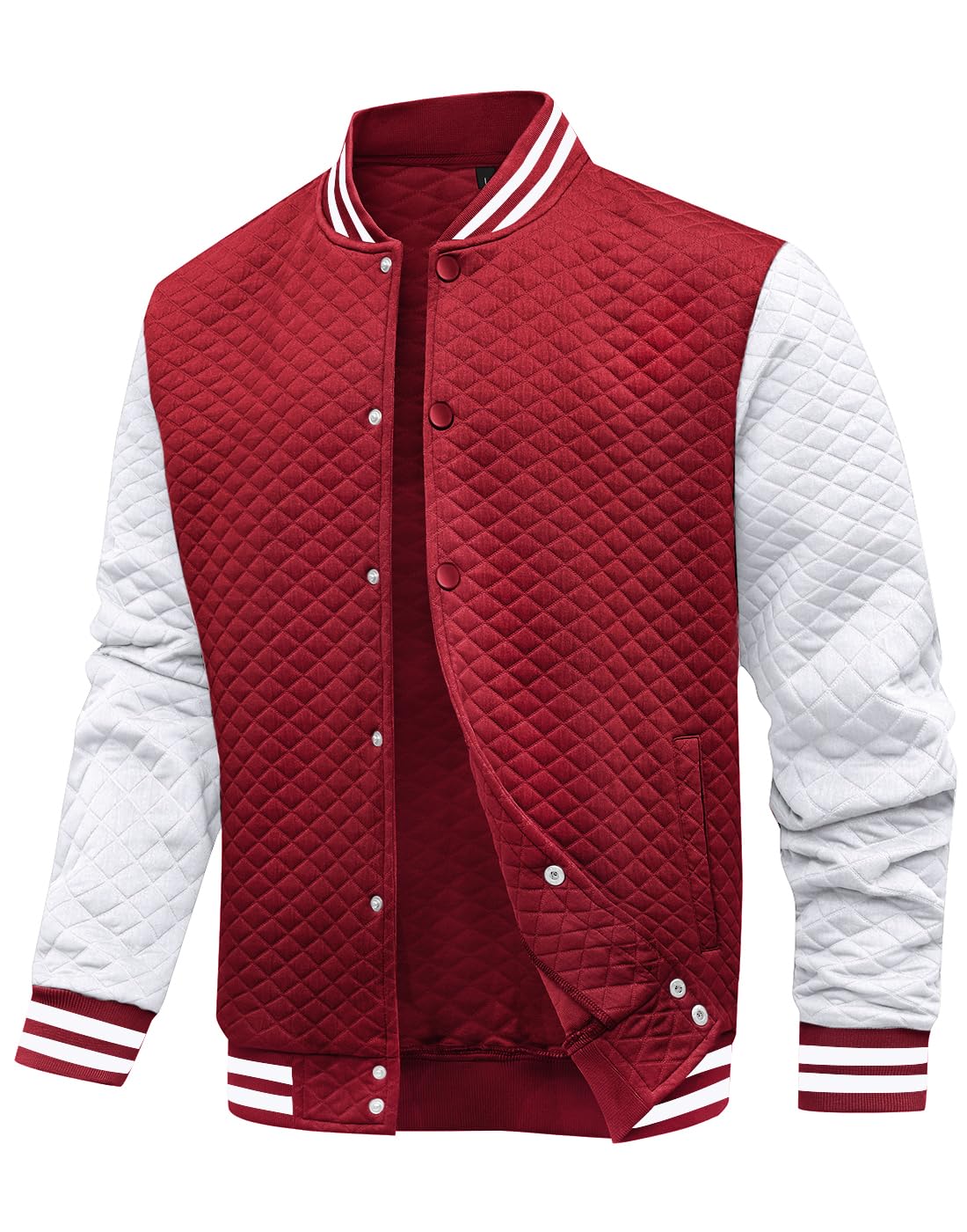 Wizoat Mens Varsity Jacket Lightweight Jacket Causal Waffle Letterman Bomber Jackets