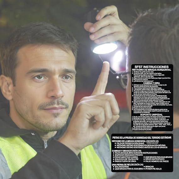 5PCS Spanish SFST Card Standardized Field Sobriety Test, Black Metal SFST Card with Clues SFST Instruction Card Police for Law Enforcement Officers (black-5pcs)