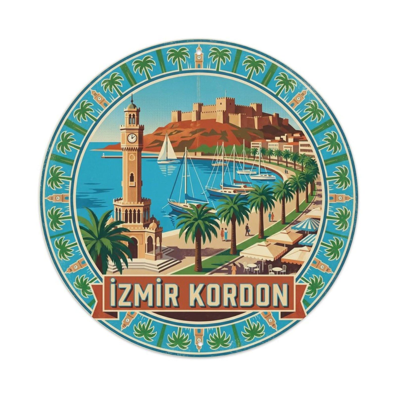 Izmir Kordon Historic Turkey Culture Retro Graphic Metal Tin Sign