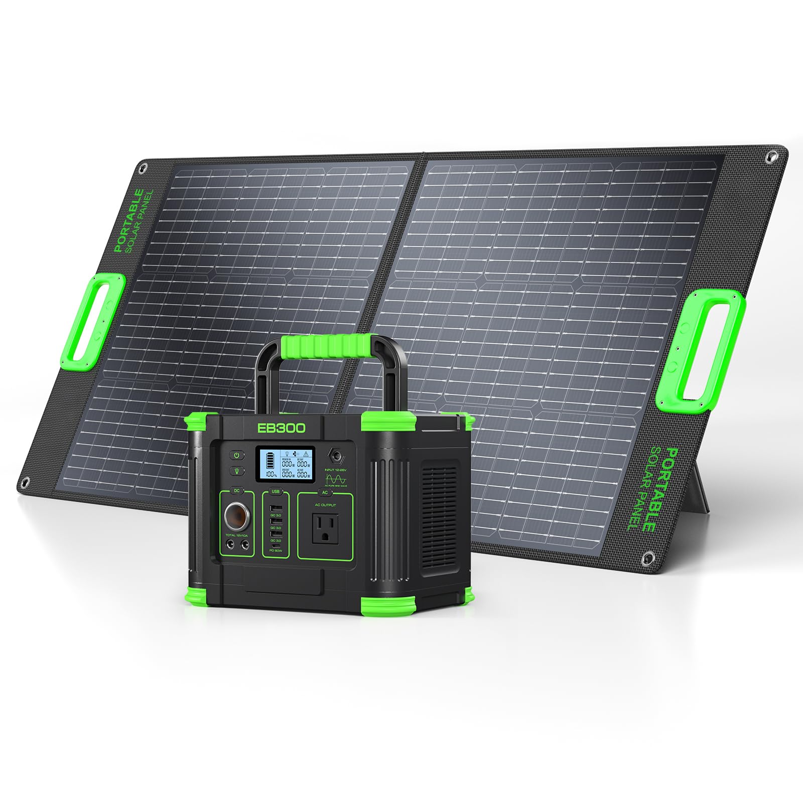 Amazon.com: 300W Portable Power Station with 100W Foldable Solar