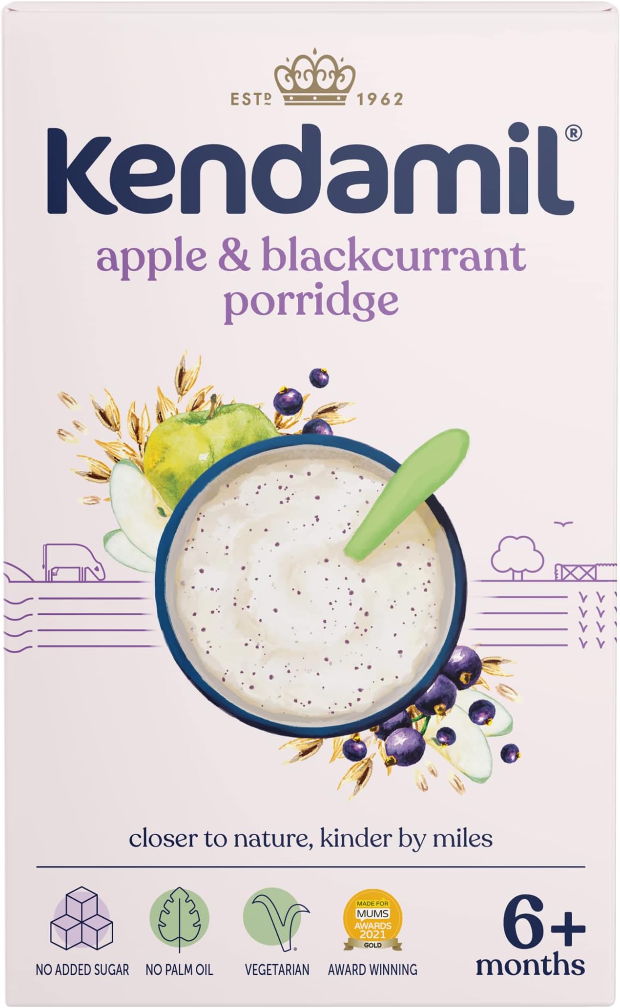 (1-Pack) Kendamil Apple & Blackcurrant Porridge 1 x 150g