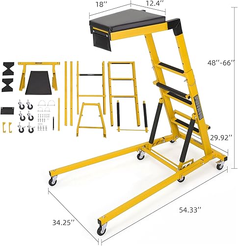 Vista 6 de Garvee Topside - Enredadera de motor automotriz, altura ajustable de 48 a 66 pulgadas, capacidad de 400 libras, 6 ruedas giratorias, cojín más