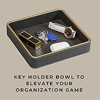 Vista 6 de Cuenco para llaves para mesa de entrada, cuenco de cuero para llaves, plato para llaves para mesa de entrada, bandeja EDC para llaves, soporte
