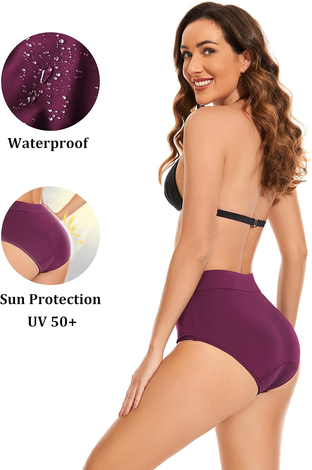 OVRUNS Period Swimwear Leakproof Bikini Brief Bottoms Waterproof Menstrual Swim Bottoms for Teens, Girls, Women - Image 4
