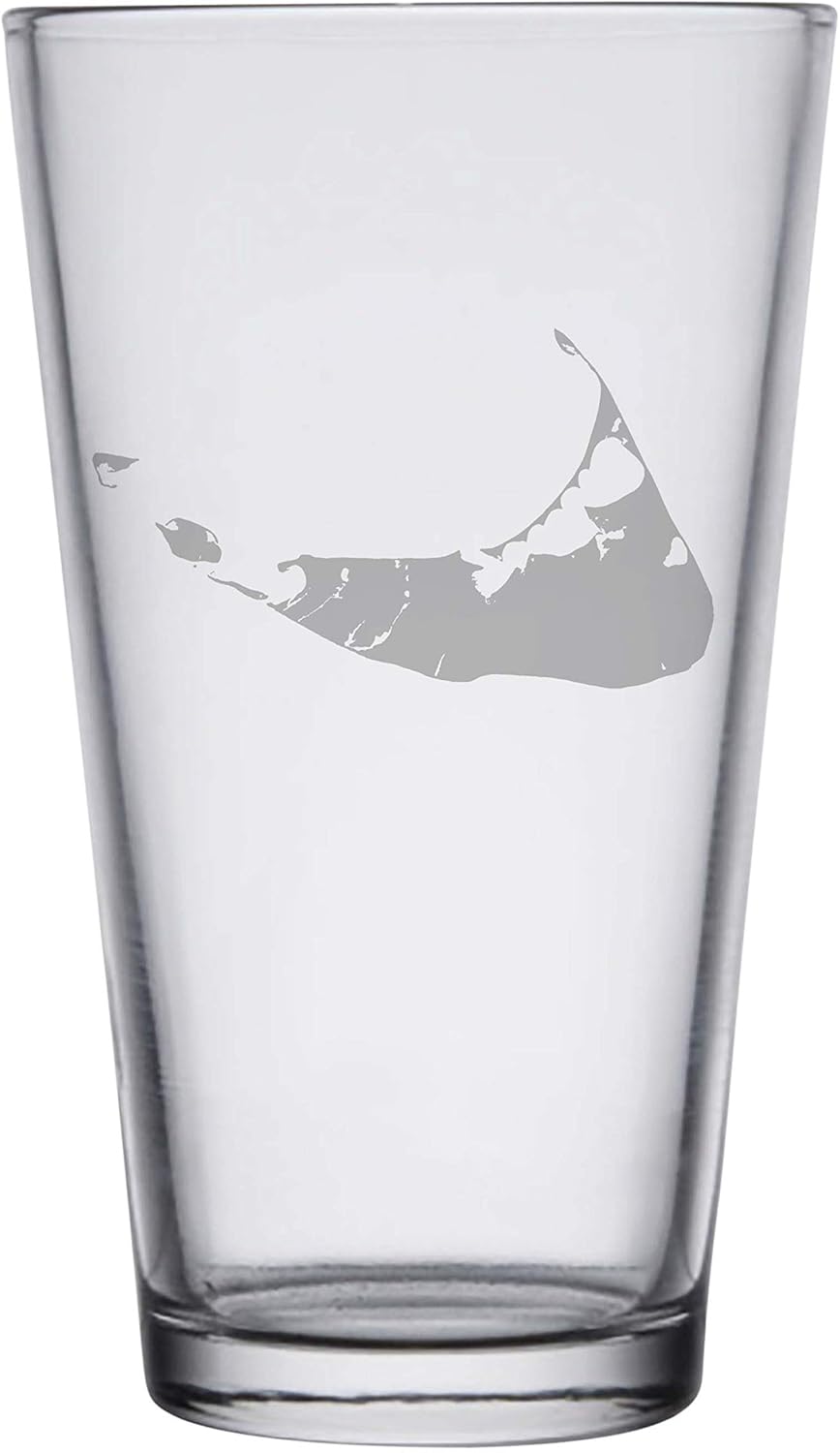 Nantucket Map - Stemless Wine Glasses Set of 2