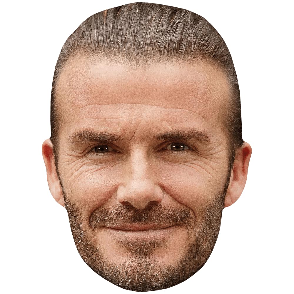 Celebrity Cutouts Lifelike David Beckham (Smile) Celebrity Mask, Flat Card Face, Fancy Dress Mask