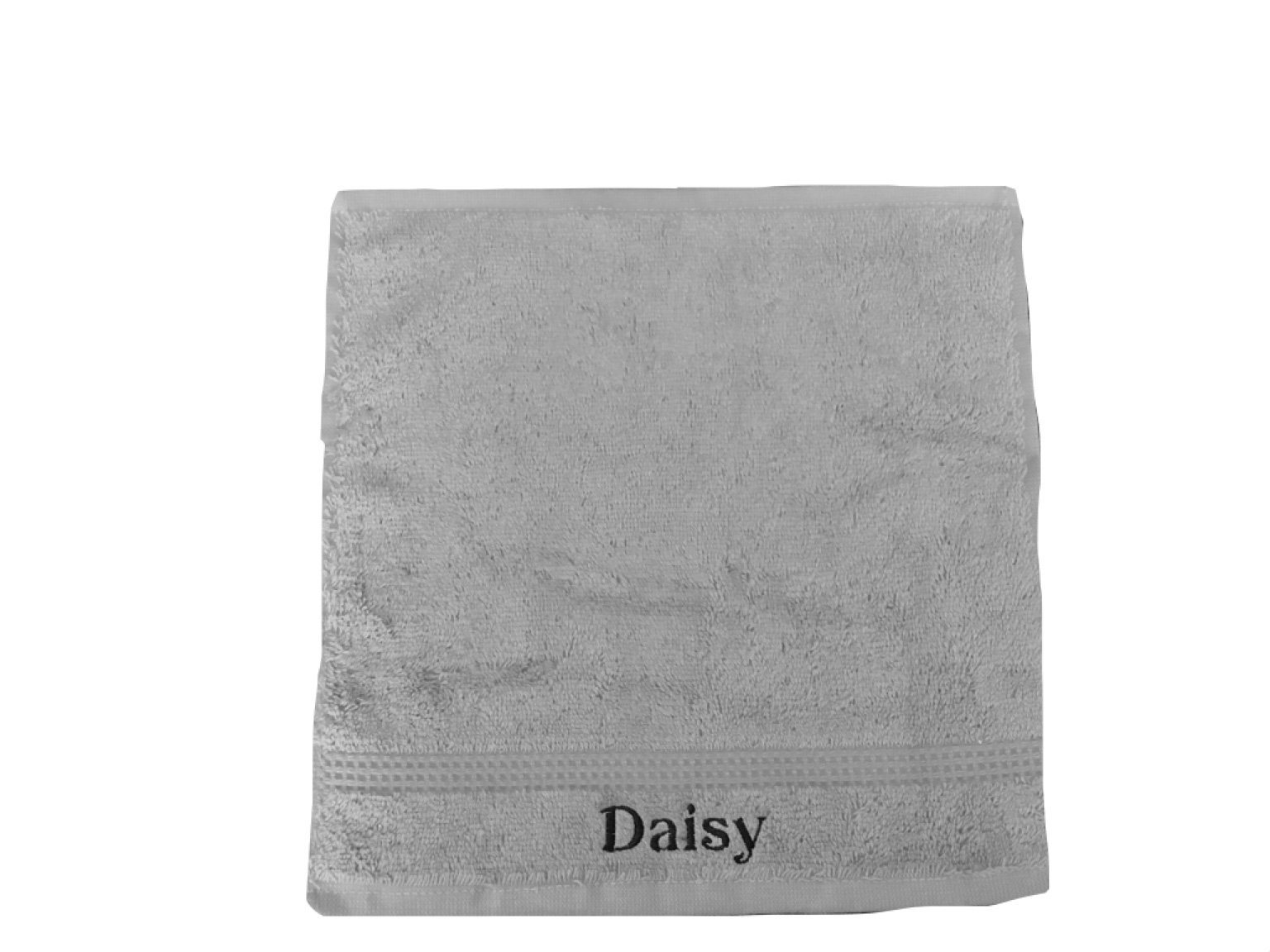 Niche Embroidery Grey Personalised Embroidered Egyptian Cotton Flannels (Grey)