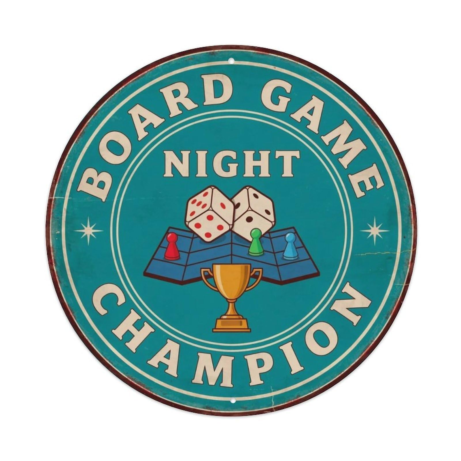 Board Game Night Metal Tin Sign Plaque