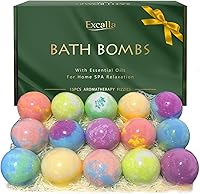 Excalla 15 Pack Bath Bombs Gift Set for Women - Handmade Fizzing Bombs with Shea Butter, 8 Relaxing Scents, Moisturizing Spa Gifts