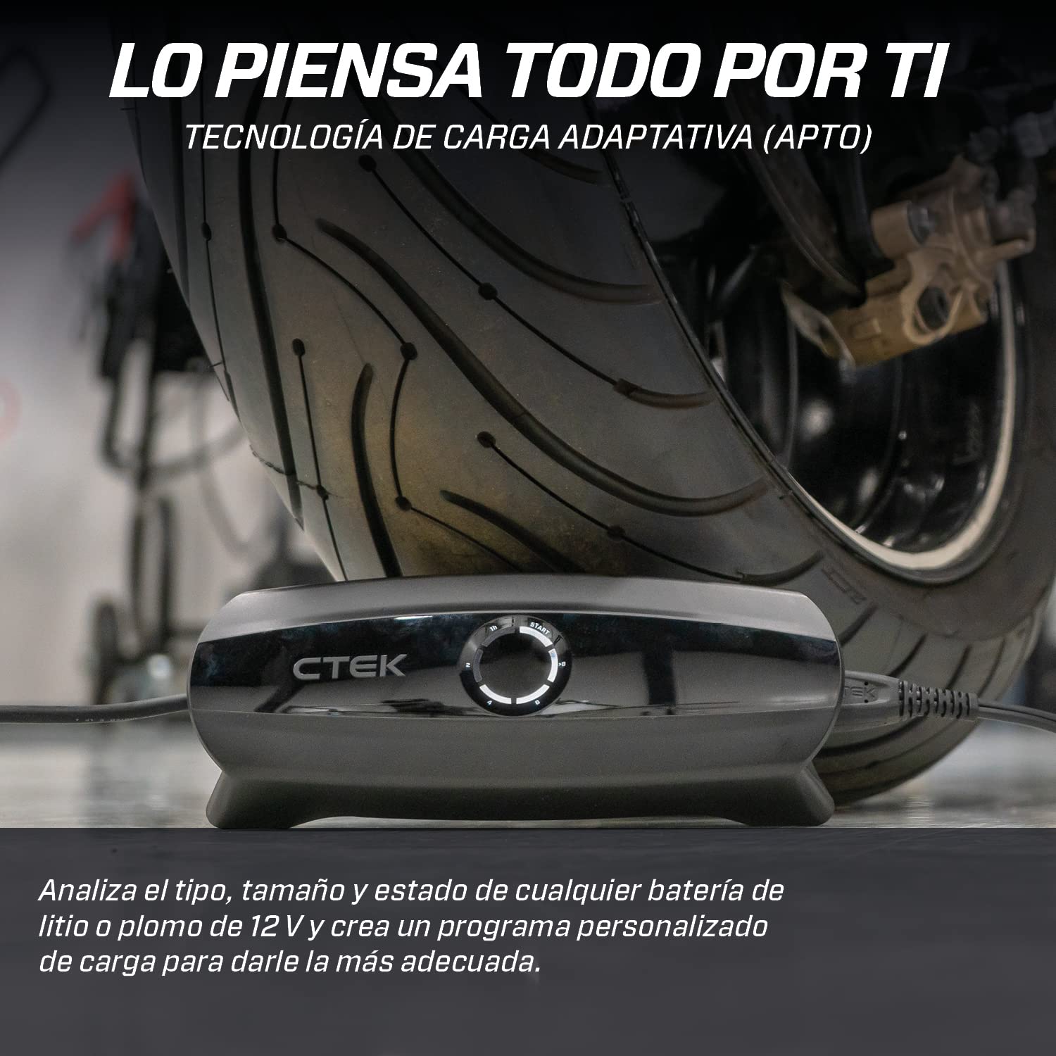 CTEK CS One, Cargador de Batería 12V, Cargador Inteligente de Baterias, Cargador De Batería De Coche Y Moto, Mantenedor De Batería con Carga Adaptable, Aplicación Y Abrazaderas Sin Polaridad