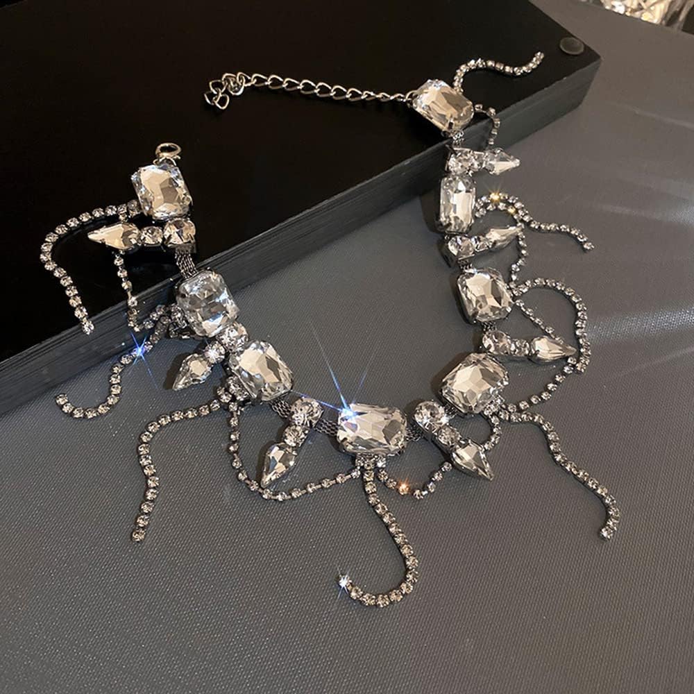 Octwine Women Tassels Rhinestone Choker Necklace Dangle Sexy Shiny Necklace for Women Crystal Accessories - Image 4