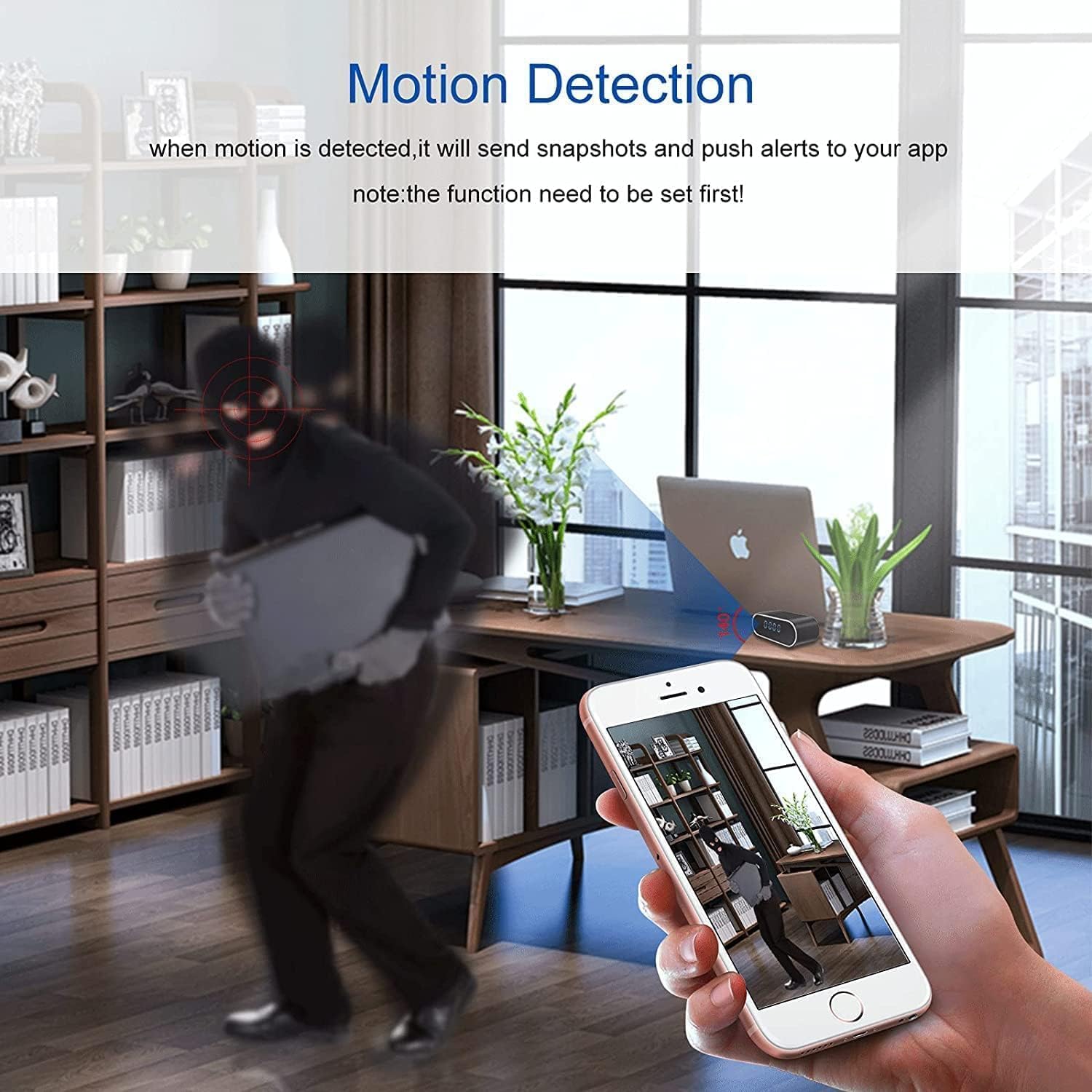 Budzik 4K FULL UHD WiFi czerwona kamera szpiegowska kamera wideo Mini DV Przenośny rejestrator wideo Obsługa Android iPhone App Vista Pilot 140 Kąt widzenia w nocy Wykrywanie ruchu