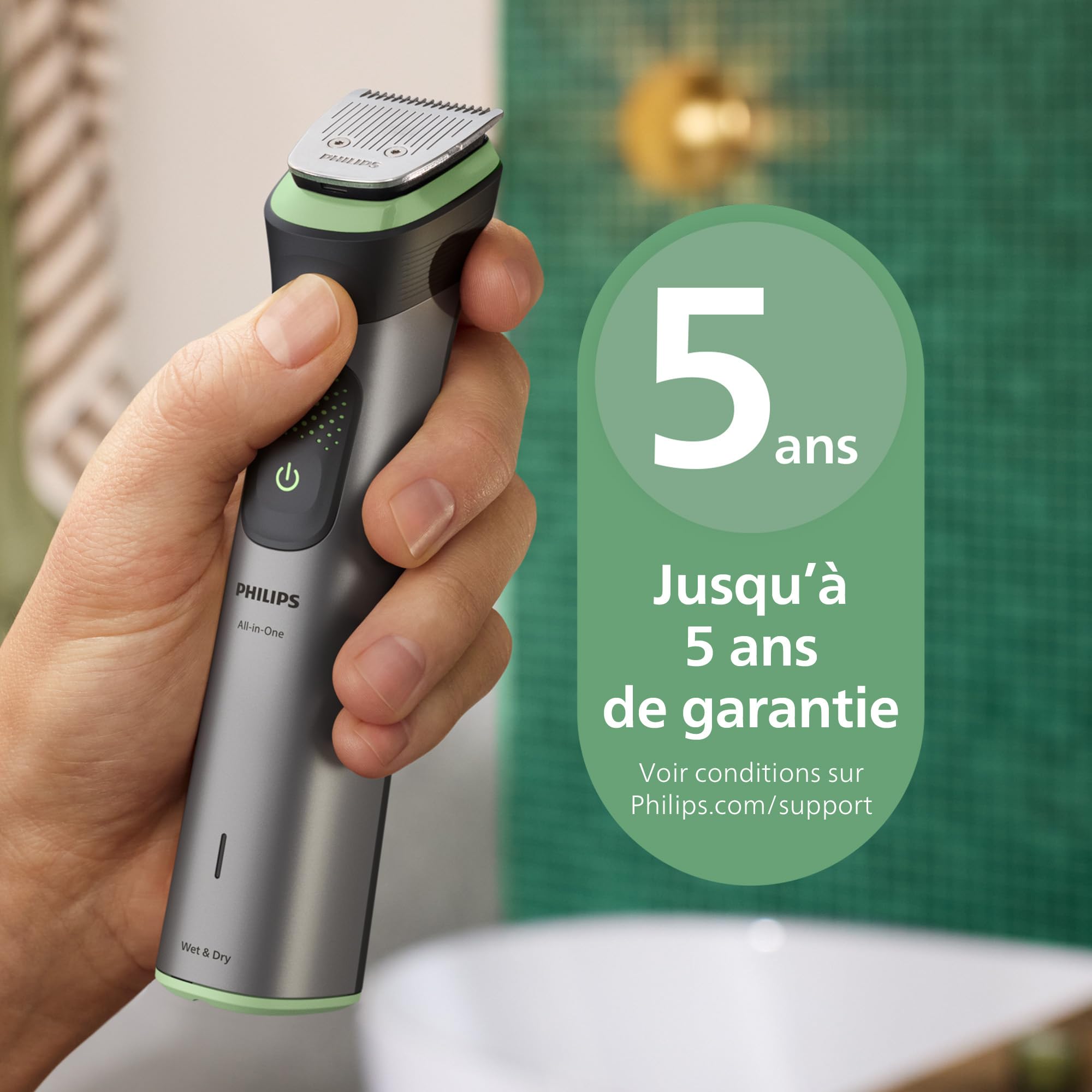 Philips Multigroom série 7000 Tondeuse tout-en-un 19 accessoires – tondeuse pour barbe, cheveux et corps, lames en métal auto-affûtées, 26 hauteurs de coupe (0,5-20 mm), modèle MG7962/30