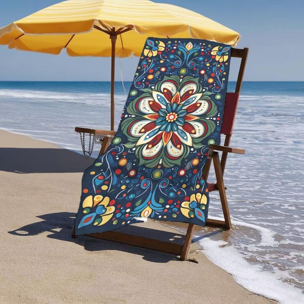 Telo Mare XXL 100x200cm/35x70cm, 2 Set Telo Mare Microfibra Sogno Asciugamano Palestra Uomo, Antisabbia, Leggero, Asciugatura Rapida, Teli da Spiaggia Grandi Accessori per Camping Natation Yoga C-15