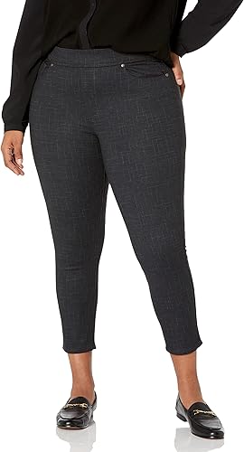 Gloria Vanderbilt Pantalón ajustado Avery Ponte para mujer, Lyons Crosshatch Plaid