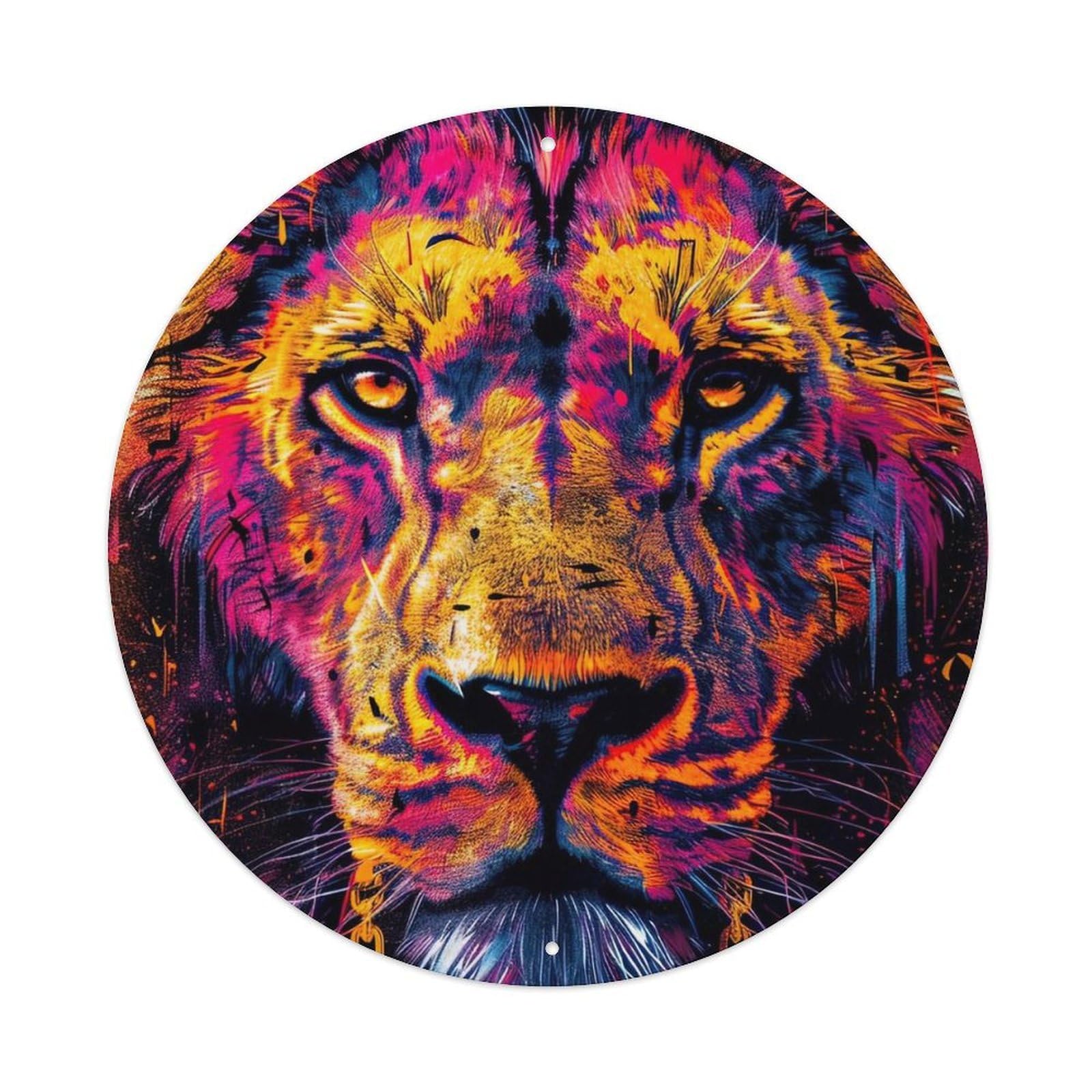 Animal Artwork Colourful Lions Metal Tin Sign