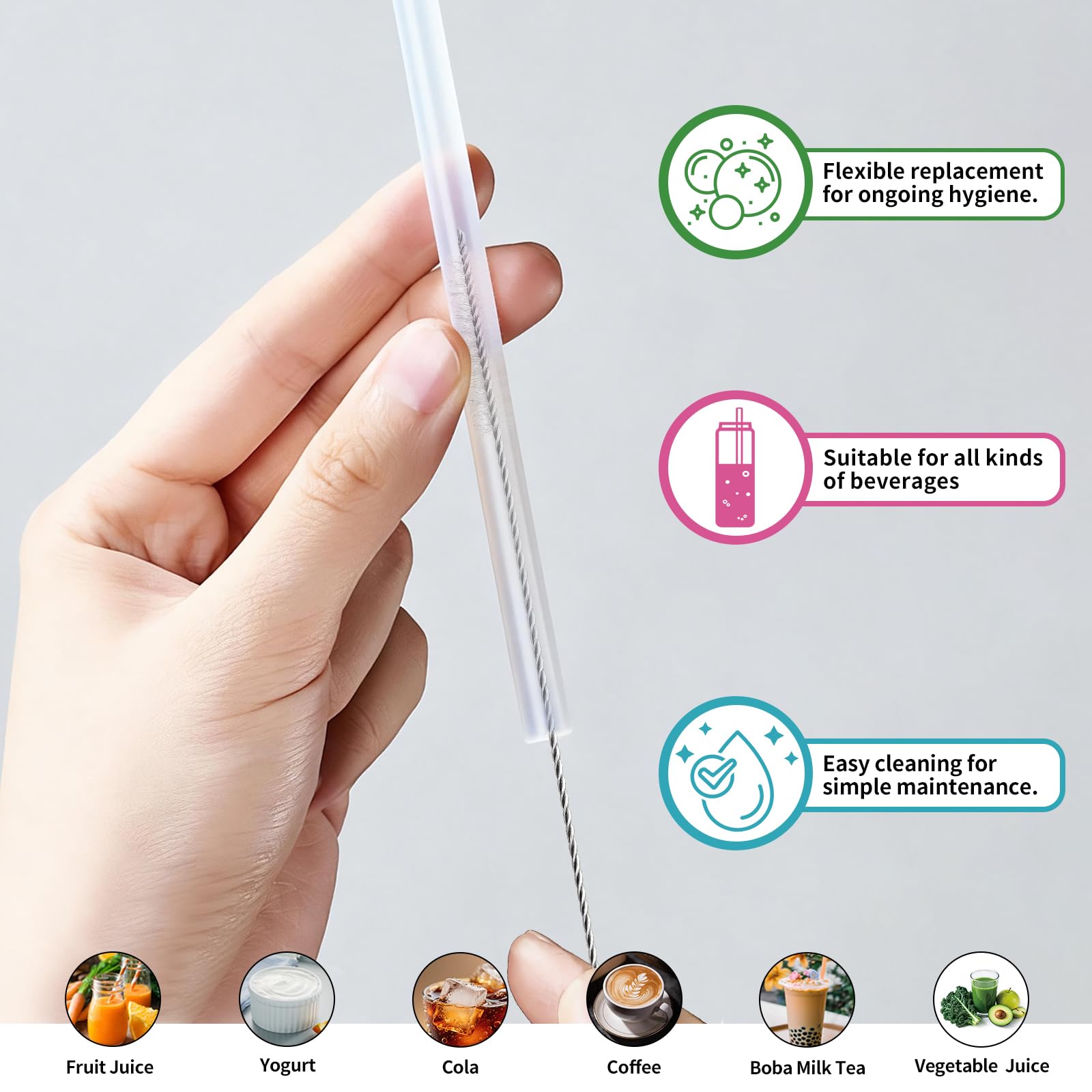 Borraccia Acciaio Inox 750ml, Borraccia Termica con Cannuccia, senza BPA, Bottiglia Acqua a Prova di Perdite, senza BPA, Borracce Termiche per Scuola, Gimnasio, Sport, Ciclismo - 4