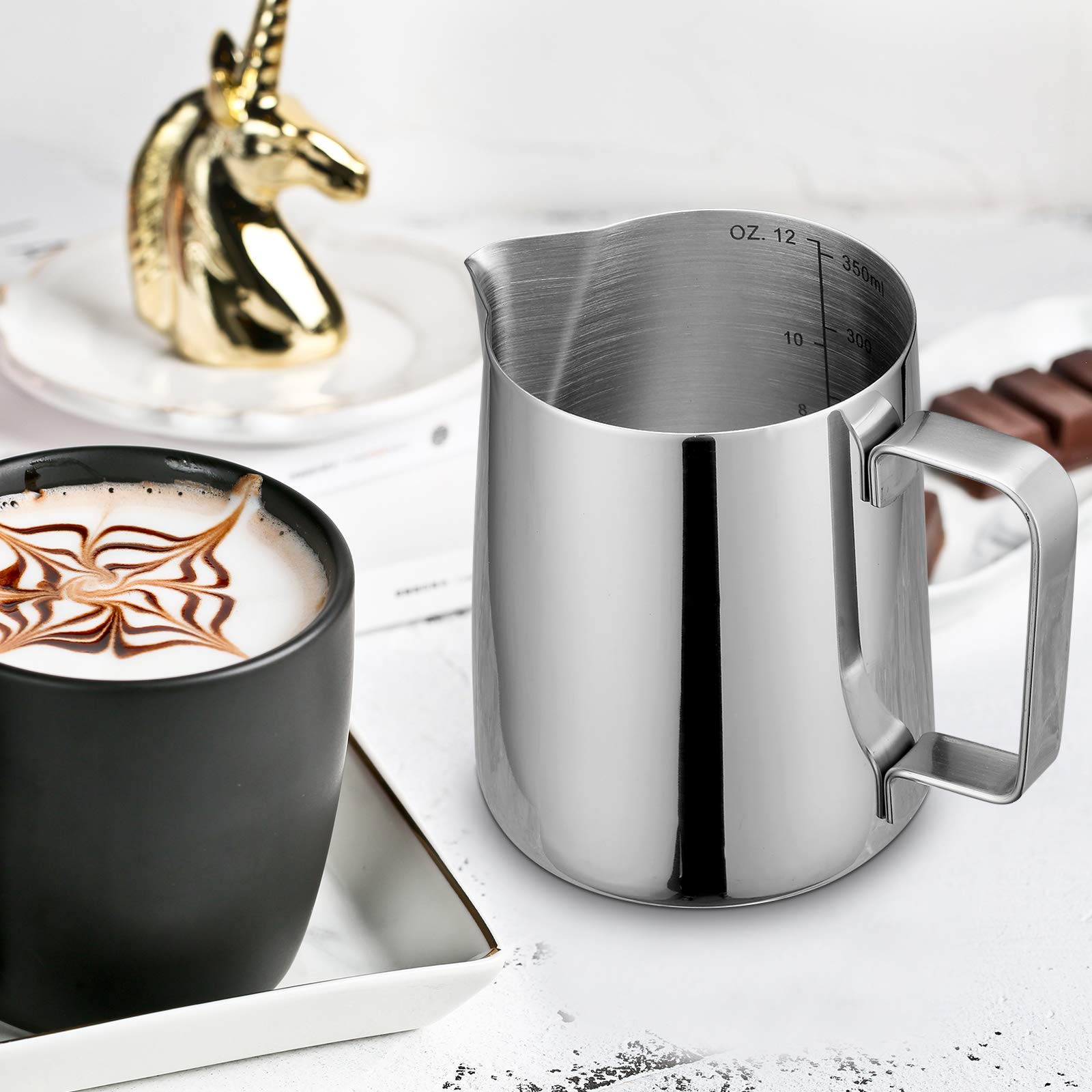 Lattiera Barista 500ml In Acciaio Inox - Bricco Per Cappuccino E Latte Art Professionale - Foto 7