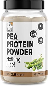 Its Just! Pea Protein Isolate, Plant Based, Premium Quality, Gluten Free, Vegan, Keto Friendly, Product of Canada, Packaged in USA 2.5 Pound, Chocolate