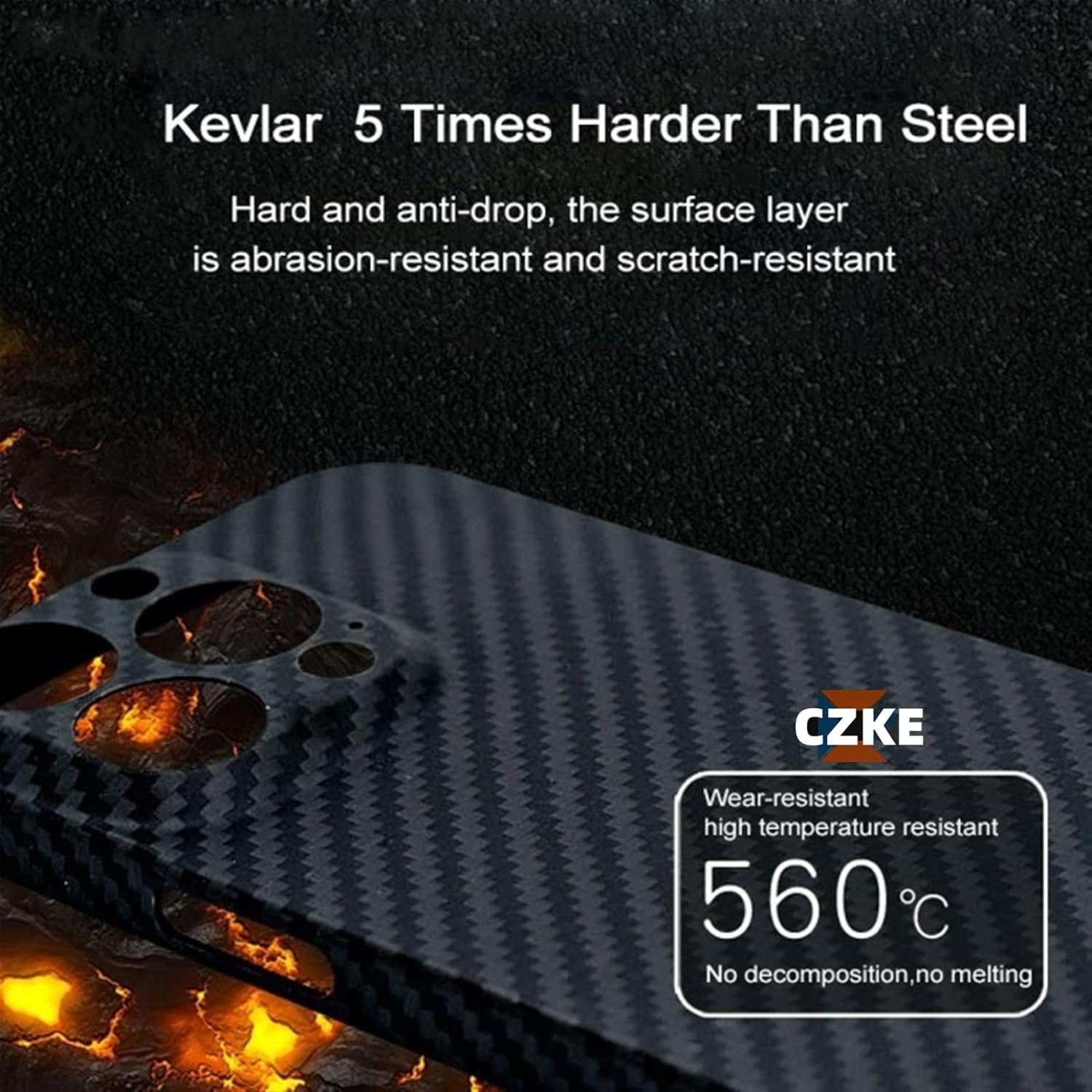 CZKE Ultra Thin Carbon Fiber case for iPhone 13Pro Max case Real Carbon Fiber Matte Aramid Slim Light Shockproof Case (Color : Blue, Size : for iPhone 13 Pro)