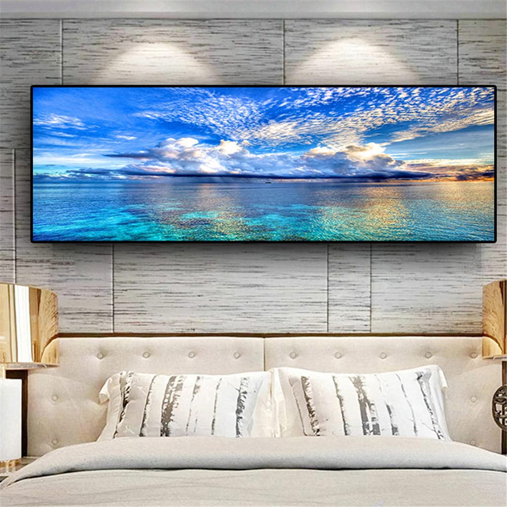 Peinture diamant 5D complet Baiyun pour décorer le salon avec une grande toile DIY 70x200
