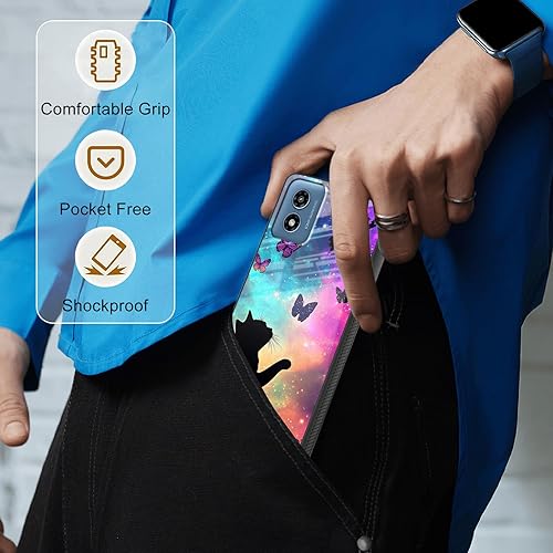 Miniatura 5 de Funda para Moto G Play 4G 2024 de 6.5 pulgadas, esquinas a prueba de golpes, parte trasera de vidrio, antiarañazos, funda protectora delgada y suave