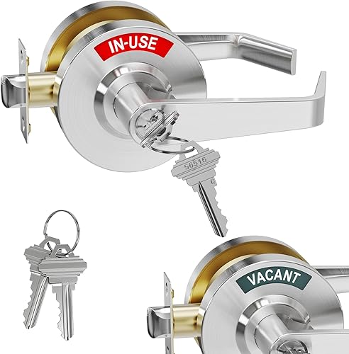 Cerradura de baño ocupada vacante con llave, manija de puerta comercial, manija de puerta ocupada con indicador, para baño, tienda, hospital