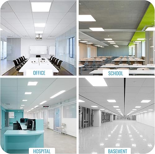 Miniatura 6 de LEDMyplace - Lámpara de techo retroiluminada de 40 W de 2 x 2 pies para oficina (reemplaza a 150 W), 4000 K (blanco frío), luz Troffer Drop-Celing,