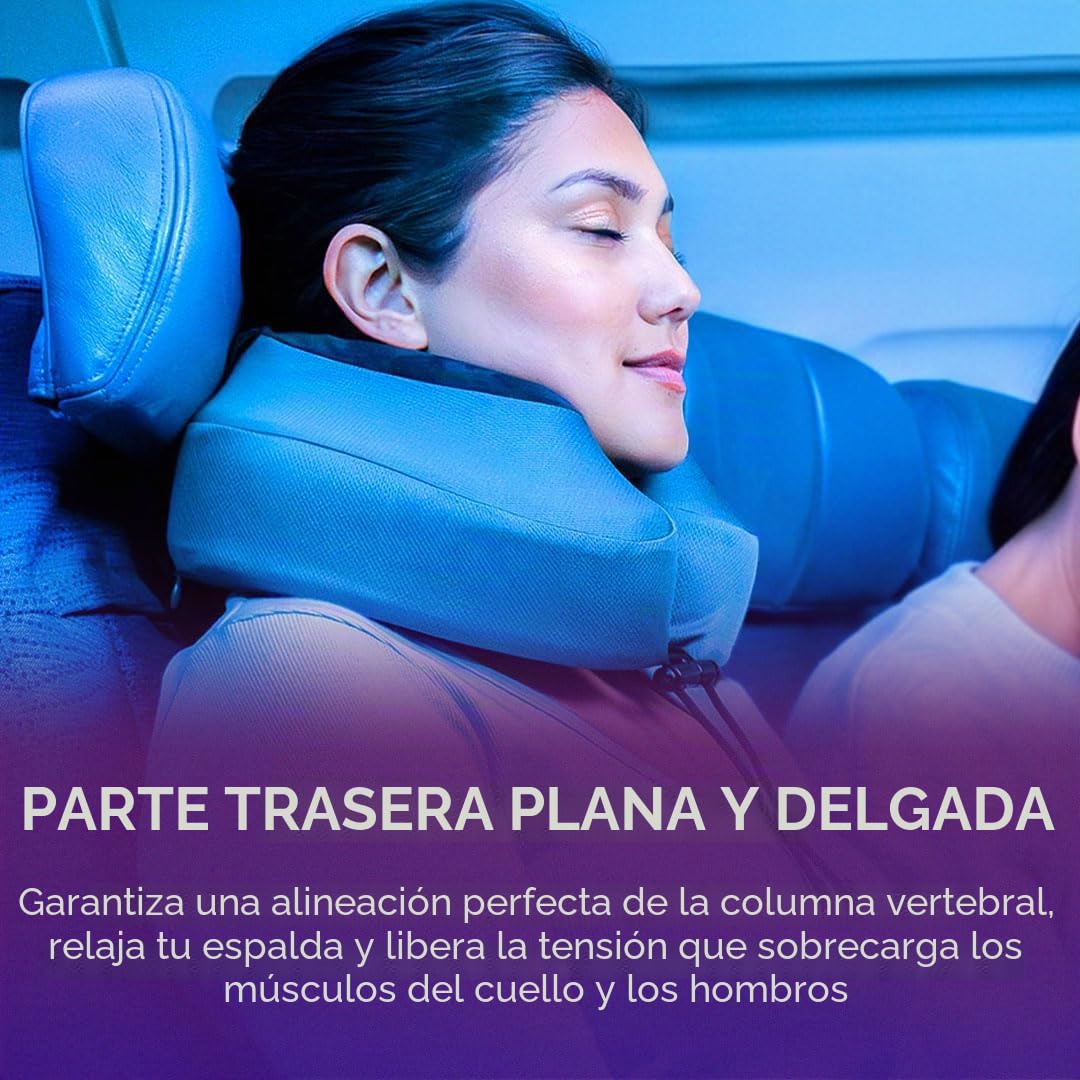 Cabeau Evolution S3 Travel Pillow - Correas para asiento de avión - Ensures Your Head Won't Fall Forward - Relax with Plush Memory Foam - Quick-Dry Fabric Keeps You Cool and Dry (Indigo).., Jet negro,