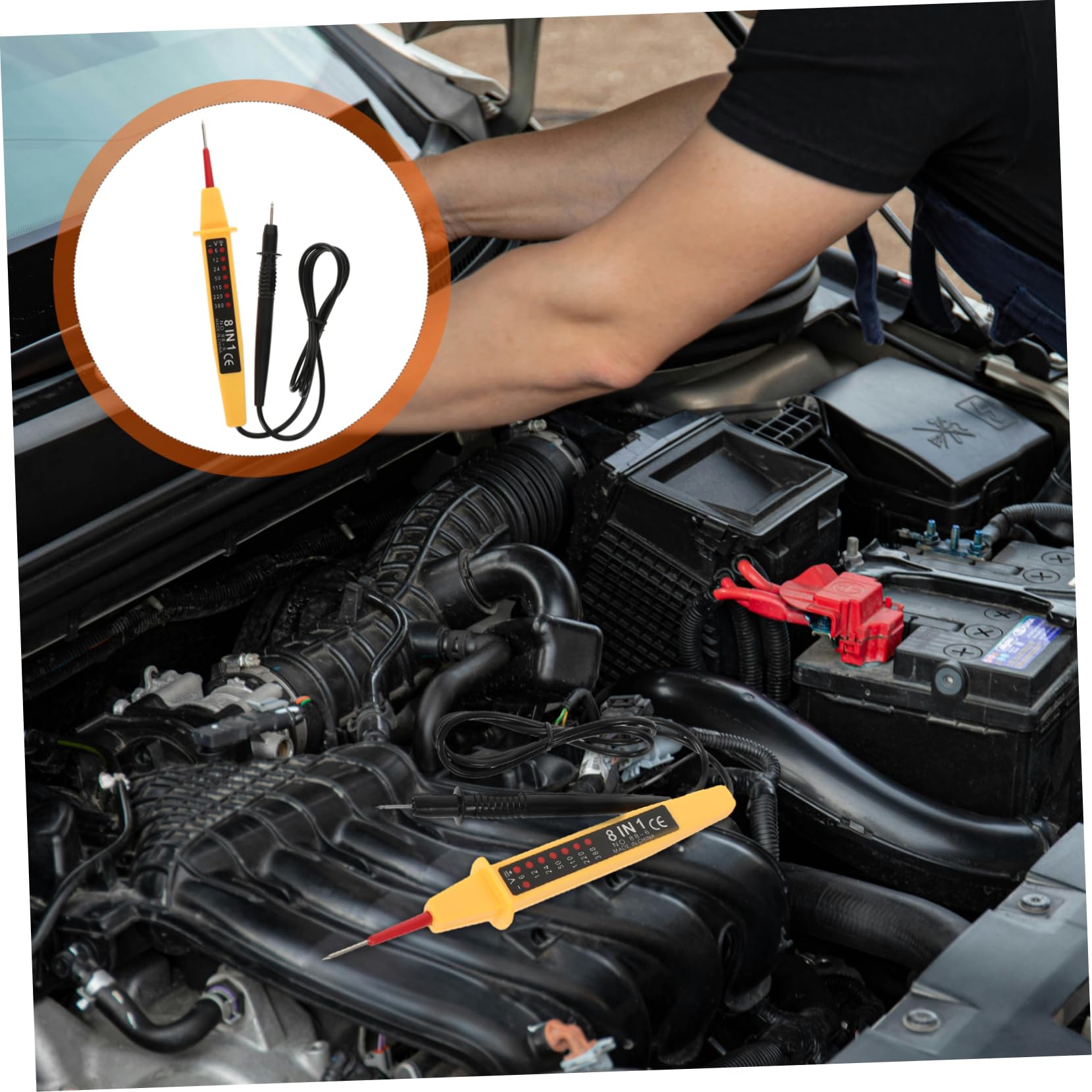 PartyKindom 5pièces Testeur De Tension Automatique Détecteur De Voltage Électrique Multifonction Pour Véhicules Outil Pratique De Diagnostic