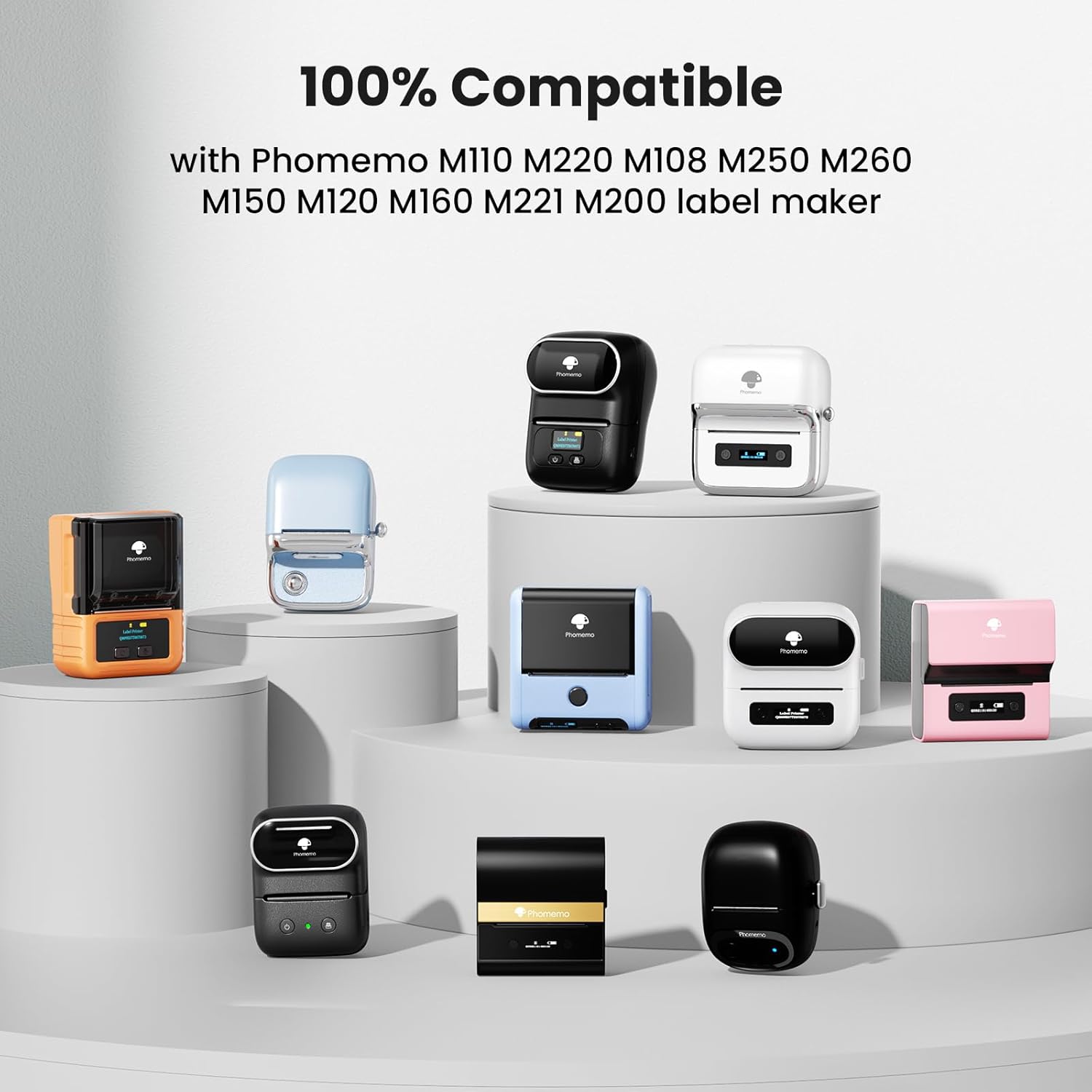 960 pcs Thermal Sticker Barcode Label Paper, Phomemo Multi-Purpose Self-Adhesive Tag for M110/M220/M108/M250/M260/M120/M150 Label Maker Machine, 1.18'' x 0.78"(30X 20mm),320 Pcs/Roll, Black on White - Image 4