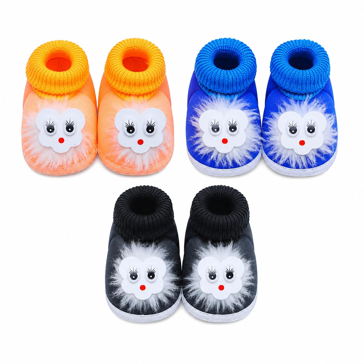 Newborn Baby Cotton Booties for Boys & Girls | Soft & Comfortable All Season Baby Sock Shoes | Breathable Lightweight Infant Booties | Cute Cartoon Design | 0–12 Months|3 Pair-image-21